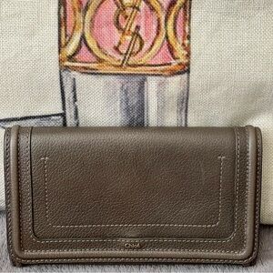 COA⭐️CHLOÉ Paraty Pebbled Leather Long Wallet💥EUC💥💯Authentic